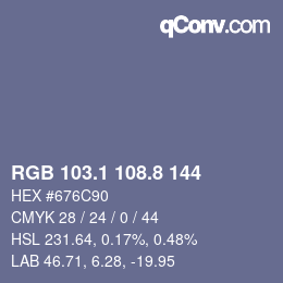 Color code: RGB 103.1 108.8 144 | qconv.com