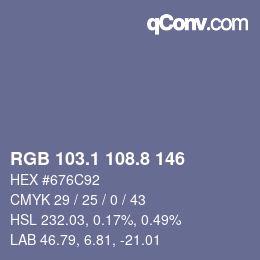 Color code: RGB 103.1 108.8 146 | qconv.com