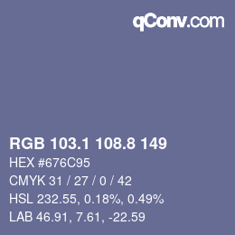 Color code: RGB 103.1 108.8 149 | qconv.com