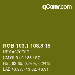 カラーコード: RGB 103.1 108.8 15 | qconv.com