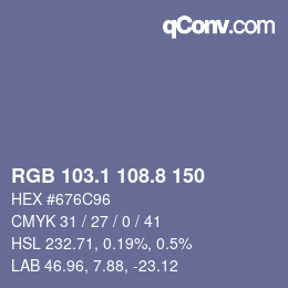 Color code: RGB 103.1 108.8 150 | qconv.com