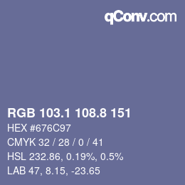Color code: RGB 103.1 108.8 151 | qconv.com