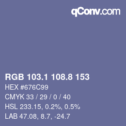 Color code: RGB 103.1 108.8 153 | qconv.com