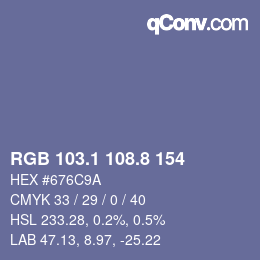 Color code: RGB 103.1 108.8 154 | qconv.com