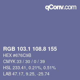 Color code: RGB 103.1 108.8 155 | qconv.com