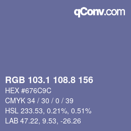 カラーコード: RGB 103.1 108.8 156 | qconv.com