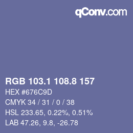 カラーコード: RGB 103.1 108.8 157 | qconv.com