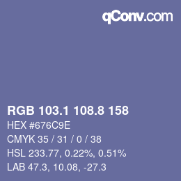 Color code: RGB 103.1 108.8 158 | qconv.com