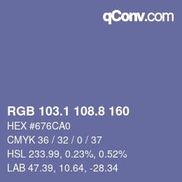 Color code: RGB 103.1 108.8 160 | qconv.com
