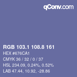 カラーコード: RGB 103.1 108.8 161 | qconv.com