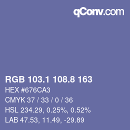 Color code: RGB 103.1 108.8 163 | qconv.com