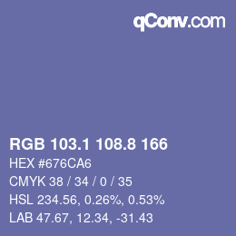 Color code: RGB 103.1 108.8 166 | qconv.com