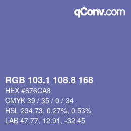 Color code: RGB 103.1 108.8 168 | qconv.com