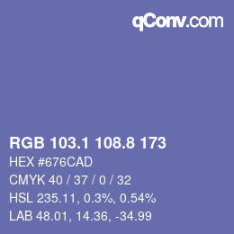 Color code: RGB 103.1 108.8 173 | qconv.com