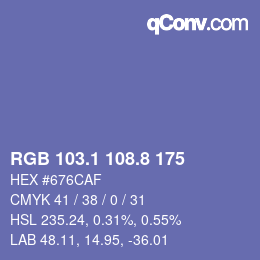 Color code: RGB 103.1 108.8 175 | qconv.com