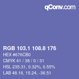Color code: RGB 103.1 108.8 176 | qconv.com