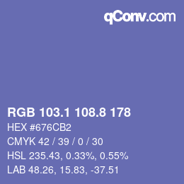 Color code: RGB 103.1 108.8 178 | qconv.com