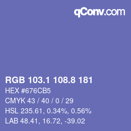 カラーコード: RGB 103.1 108.8 181 | qconv.com