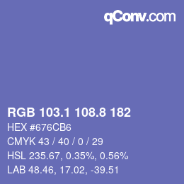 カラーコード: RGB 103.1 108.8 182 | qconv.com