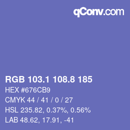 カラーコード: RGB 103.1 108.8 185 | qconv.com