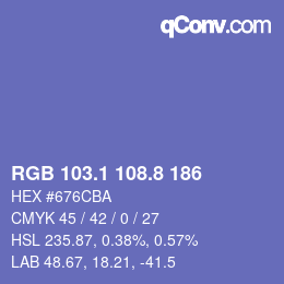 カラーコード: RGB 103.1 108.8 186 | qconv.com