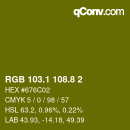 カラーコード: RGB 103.1 108.8 2 | qconv.com