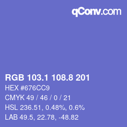 カラーコード: RGB 103.1 108.8 201 | qconv.com