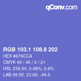 カラーコード: RGB 103.1 108.8 202 | qconv.com