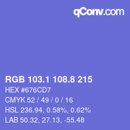 カラーコード: RGB 103.1 108.8 215 | qconv.com