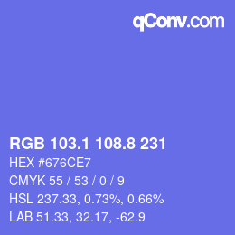 カラーコード: RGB 103.1 108.8 231 | qconv.com