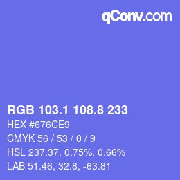 カラーコード: RGB 103.1 108.8 233 | qconv.com