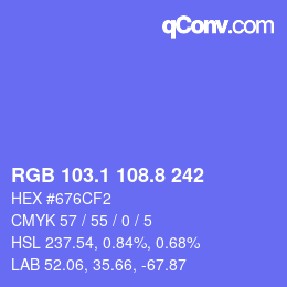 カラーコード: RGB 103.1 108.8 242 | qconv.com