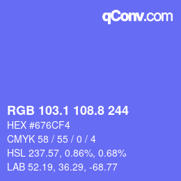 カラーコード: RGB 103.1 108.8 244 | qconv.com