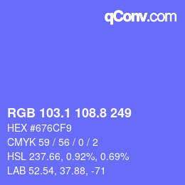 カラーコード: RGB 103.1 108.8 249 | qconv.com