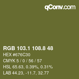 カラーコード: RGB 103.1 108.8 48 | qconv.com