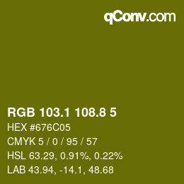 カラーコード: RGB 103.1 108.8 5 | qconv.com
