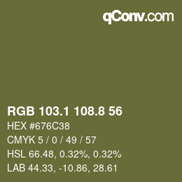 Color code: RGB 103.1 108.8 56 | qconv.com