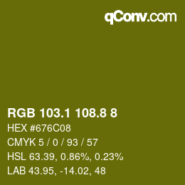 カラーコード: RGB 103.1 108.8 8 | qconv.com