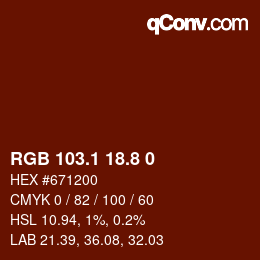 カラーコード: RGB 103.1 18.8 0 | qconv.com