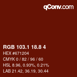 Color code: RGB 103.1 18.8 4 | qconv.com