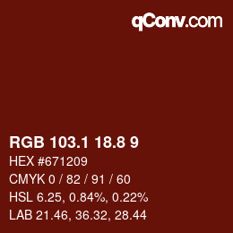 Color code: RGB 103.1 18.8 9 | qconv.com