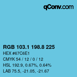 Color code: RGB 103.1 198.8 225 | qconv.com