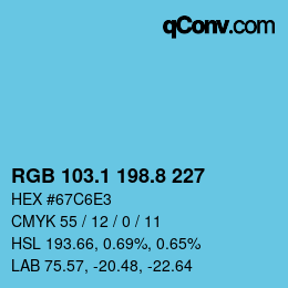 カラーコード: RGB 103.1 198.8 227 | qconv.com