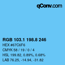 カラーコード: RGB 103.1 198.8 246 | qconv.com