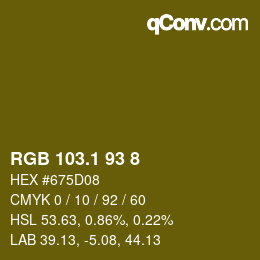カラーコード: RGB 103.1 93 8 | qconv.com