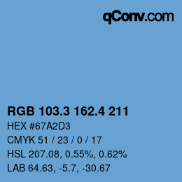 カラーコード: RGB 103.3 162.4 211 | qconv.com