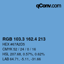 カラーコード: RGB 103.3 162.4 213 | qconv.com