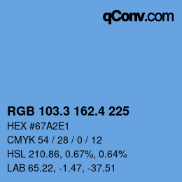 カラーコード: RGB 103.3 162.4 225 | qconv.com