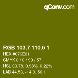 カラーコード: RGB 103.7 110.6 1 | qconv.com