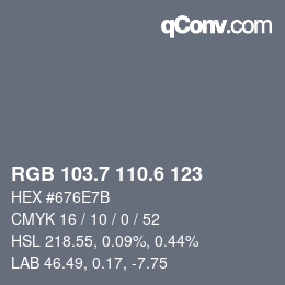カラーコード: RGB 103.7 110.6 123 | qconv.com